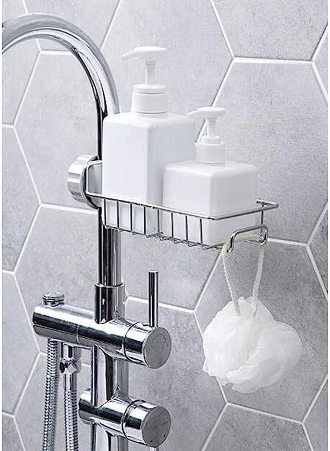 NOBILEA Stainless Steel Kitchen and Bathroom Faucet Soap Scrubbers Sponge Holder Rack Hanging Sink Organizer Stand Caddy Rack Towel Holder Faucet Caddy for Bathroom Shelf - Image 4